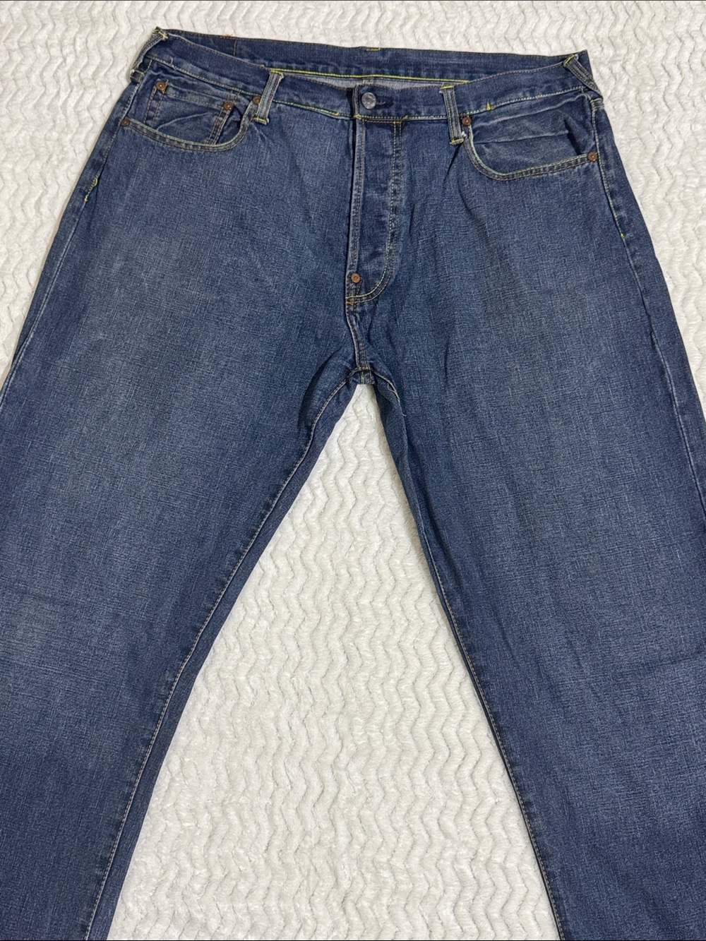 Vintage Evisu Denim Embroidered Jeans Japan Baggy Y2K Men Size 36 Blue - Picture 9 of 16